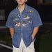 Men's Clothing Embroidered Denim Short Sleeved Shirt Men Summer New American Retro Street Style Fashion Shirt Jacket_mkmklike.com