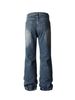 Men's Clothing Men's Distressed Wide-Leg Jeans - Double Wash Destroyed Denim (Vintage Streetwear Statement)_mkmklike.com