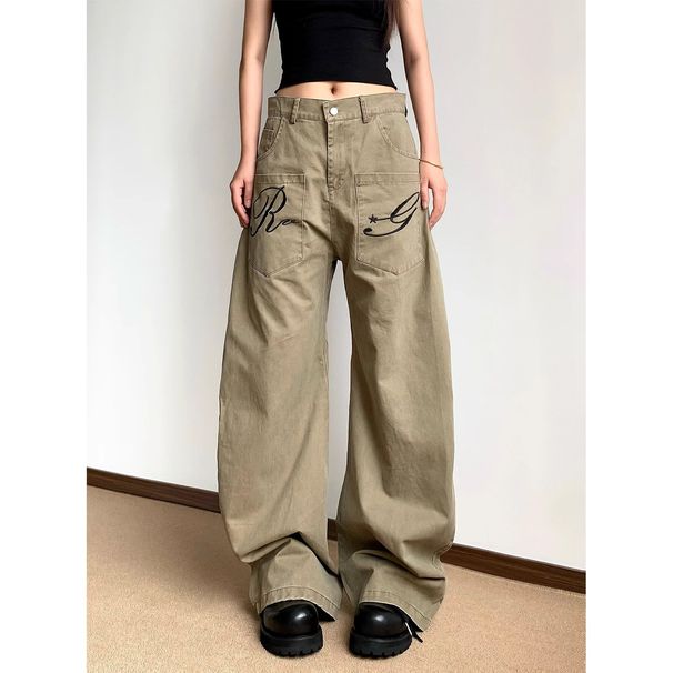 Men's Clothing Vintage Washed Distressed Denim Jeans For Men - Relaxed Fit Straight Leg Casual Pants With Retro Fading & Unique Dirty Wash Effect_mkmklike.com