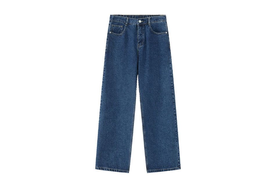 EF JEANS | 2025 New Korean Version Loose Elastic Waist Straight Multi-color Jeans Basic Versatile Casual_mkmklike.com