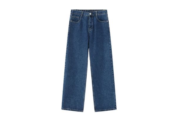 EF JEANS | 2025 New Korean Version Loose Elastic Waist Straight Multi-color Jeans Basic Versatile Casual_mkmklike.com