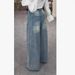 Women's Rhinestone Patchwork Jeans Bow Tie Detail Sexy Loose Fit Denim Retro American Style_mkmklike.com