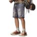 Men's Ripped Denim Shorts Trendy Brand Plus Size Loose Fit Straight Leg Five Point Summer Riding Breeches_mkmklike.com