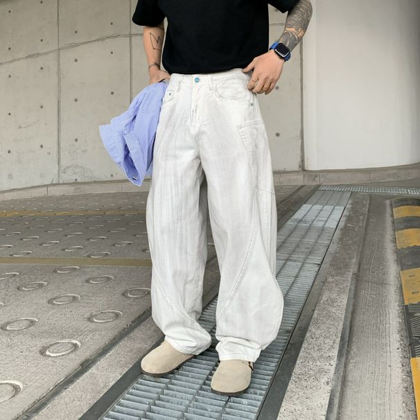 Men's Baggy Jeans Straight Leg Comfortable Casual Pants Loose Fit Denim Trousers For Spring & Autumn_mkmklike.com