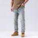 Spring And Summer American Retro Jeans Men's New Fat Plus Size Straight Jeans Men's Versatile Washed Long Pants_mkmklike.com