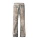 Nordmann European And American High Street Wasteland Style 3D Digital Print Jeans For Men Retro Distressed Niche Slightly Flared_mkmklike.com