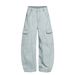 Men's Jeans Trendy Brand Design Multi-Pocket Washed Workwear Deconstructed Split Curved Scythe Pants_mkmklike.com