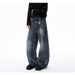 Men's Clothing Men's American Retro Washed Distressed Jeans Loose Casual Street Style Floor Length Trendy Trousers Menswear_mkmklike.com