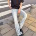 Slimming Flared Jeans For Men Winter New Fleece Lined Thickened Slim Fit Bootcut Elegant Versatile High Waist Long Pants_mkmklike.com