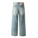 Distressed Jeans For Men Street Style Gradient Washed Wide-Leg Straight Long Punk Wasteland Vintage Loose Casual Pants_mkmklike.com