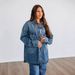 "Women's Oversized Denim Jacket – Retro Polo Collar Streetwear Coat (S-2XL, Dark Blue)"_mkmklike.com