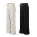American Style Solid Color Loose Belted Straight Long Pants Men's Vibe Trendy Brand Versatile Simple Casual Wide-Leg_mkmklike.com