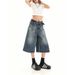 2025 New American Retro Washed Straight Denim Shorts For Men And Women, Distressed Slimming Versatile Wide-Leg Cropped_mkmklike.com