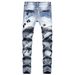Men's Slim Fit Hip-Hop Jeans – Heavy Embroidery & Stretch Denim (Streetwear, Straight Leg, Mid-Rise)_mkmklike.com
