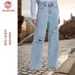 "Loose Wide Leg High Waisted Ripped Jeans – Vintage Distressed Denim Pants For Women (XS-2XL, Light/Dark Blue & Black)"_mkmklike.com