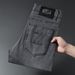 Men's Clothing New Light Luxury Style European Station Cement Black And Gray Denim Trousers Stretch Tencel Lyocell Jeans Men's Trendy Brand_mkmklike.com