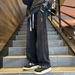 American Retro Washed Jeans Men's Spring And Autumn New Casual Versatile Elastic Waist Loose Straight Wide-leg Trousers_mkmklike.com