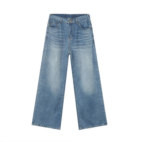 JEANS | 2024 Summer New Product, Thin Tencel American Light Blue Straight Tube Loose Jeans, Simple And Versatile_mkmklike.com