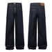 Men's Clothing New Washed Loose Straight Jeans Retro Button Down Straight Jeans_mkmklike.com
