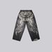 Unisex Y2K Vintage Washed Jeans – High Street Retro Straight-Leg Pants With Distressed Details, 90s Grunge Aesthetic (Black)_mkmklike.com