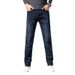 Plucked Ultra Thick Jeans For Men In Autumn And Winter, Loose Straight Leg High-end Middle-aged Plus Size Pants, Spring And Autumn Elastic Men's Pants_mkmklike.com