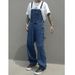Men's Loose Fit Overalls Streetwear Long Pants Washed Denim Multiple Pockets_mkmklike.com