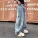 Men's Trendy Starry Rhinestone High-End Loose Straight Leg Denim Jeans Style Washed Trousers_mkmklike.com