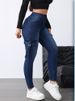 K Women's Flip Up Workwear Elastic Tight Jeans Slim Fit Casual Version Women's Jeans_mkmklike.com