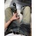 Cleanfit Men's Washed Distressed Gradient Jeans Street Style High Street Vibe Straight Leg Flared Pants Autumn Collection_mkmklike.com