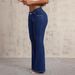 Women's Clothing Fashion All Match Slim Women's Stretchy Flared Denim Jeans - Low Rise Sexy Mid-Waist Bell Bottoms Casual Office Wear (Blue, S/M/L/XL)_mkmklike.com