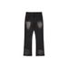 Vintage Black Water Ripple Flared Jeans – Snowflake Wash Distressed Denim With High Street Cleanfit Vibe_mkmklike.com
