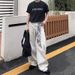 Men's Clothing Vintage Washed White American Bowie Jeans For Men - Relaxed Fit Straight Leg Denim Pants With Bandana (S-XXXL)_mkmklike.com