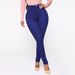 ELLE Cross-Border European And American Women's Jeans Butt-Lifting Slimming Skinny Stretchy Plus Size_mkmklike.com