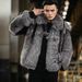 Men's clothing coat Short autumn-winter warm silver fox coat men's leather casual jacket_mkmklike.com