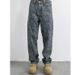 Men's Jacquard High-Street Jeans – Relaxed Straight-Leg Retro Pants For Autumn_mkmklike.com