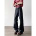 Men's Clothing Retro Washed Black Wide Leg Jeans Loose Fit Japanese Casual Style Unisex Straight Leg Design Trousers American High Street Versatile_mkmklike.com
