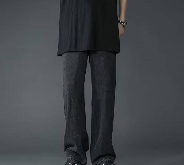 Japanese-Inspired Wide-Leg Jeans For Men – Minimalist Loose Fit Denim Pants With Urban Street Style_mkmklike.com
