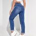 High-Waisted Stretch Jeans – Comfortable Elastic Waist & Roll-Up Hem (Slim Fit, Blue Denim, Sizes XS-L)_mkmklike.com