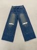 Stylish Rhinestone Embellished Women's Jeans - High Waist Straight Leg Denim Pants For Casual & Party Wear_mkmklike.com