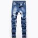 "Men's Stretch Straight Fit Jeans – Classic Washed Denim In Dark & Light Blue (Sizes 28-42)"_mkmklike.com