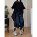 Men's Multi Pocket Cargo Denim Shorts High Street Style Loose Fit Cropped Pleated Trendy Summer Cool Ribbons_mkmklike.com