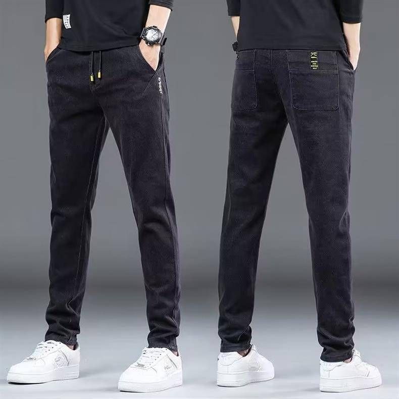 Men's Stretch Jeans Straight Leg Pants - Comfort Fit Business Casual Trousers With Elastic Waist | All-Day Comfort For Office & Weekend_mkmklike.com