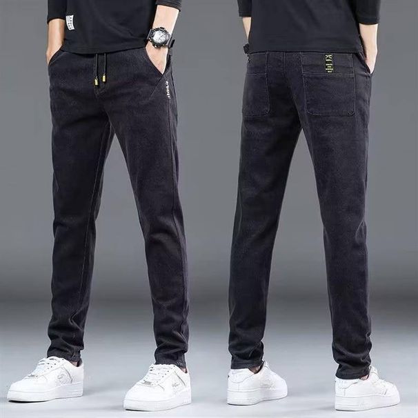 Men's Stretch Jeans Straight Leg Pants - Comfort Fit Business Casual Trousers With Elastic Waist | All-Day Comfort For Office & Weekend_mkmklike.com