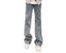 Men's American-Style Diagonal Cut Jeans – Workwear Straight Leg Pants With Adjustable Ties & Streetwear Flare_mkmklike.com