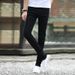 Spring And Autumn Elastic Jeans Men's Slim Fit Small Feet Casual Straight Leg Korean Style Trendy Black Stain Resistant_mkmklike.com