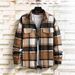 European Cross-Border Trade Hot-Selling Autumn And Winter American Style Loose Turn-Down Collar Shirt Plaid Jacket Coat_mkmklike.com