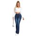 Voya Women's Autumn Hot Girl Tight Jeans Women's Street Middle Waist Elastic Pulling Floor Pants_mkmklike.com