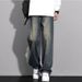 Men’s American Vintage Straight-Leg Jeans – Oversized Relaxed Fit Denim Pants For Casual & Streetwear (Retro Blue, Sizes S- To 3XL)_mkmklike.com