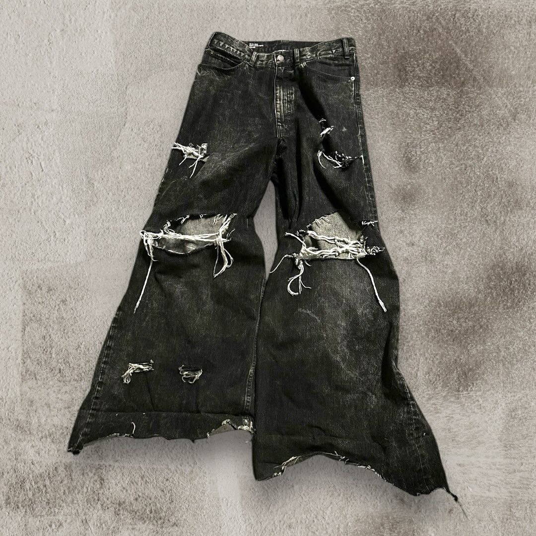 New Black Ripped Baggy Jeans Goth Retro Y2k Denim Pants Men And Men Casual Hip Hop Straight Wide Leg Trousers Streetwear_mkmklike.com