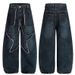 Millennial Hot Girl Star Frayed Jeans Unisex 2025 New Subculture Loose Wide-Leg Scimitar Pants_mkmklike.com